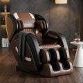 Full Body Massage Chair Recliner with Zero Gravity, Leather Massage Chair with Air Pressure, 8 Massage Fix Rollers, Heating, Airbag, Bluetooth, Retractable Footrest for Relaxion, Brown+Black