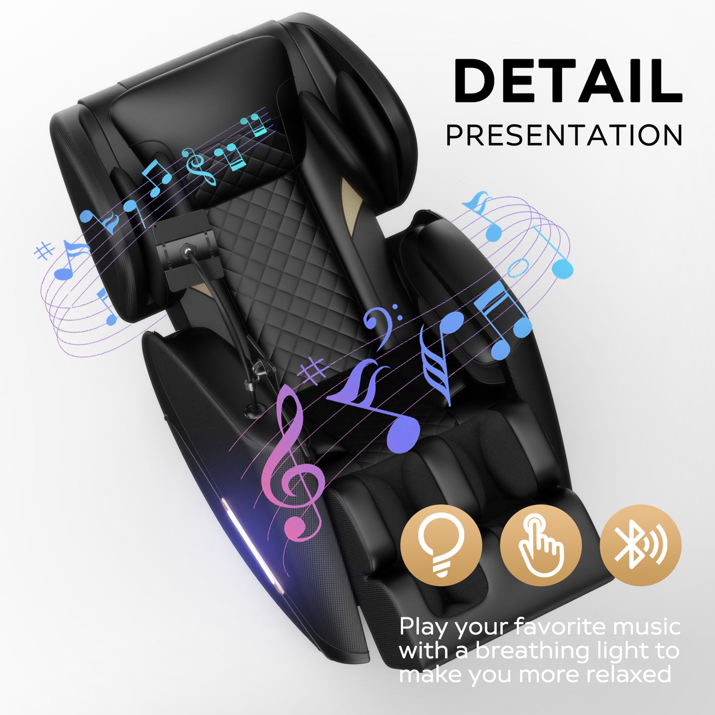 Modern Massage Chair Recliner with Zero Gravity with Full Body Air Pressure