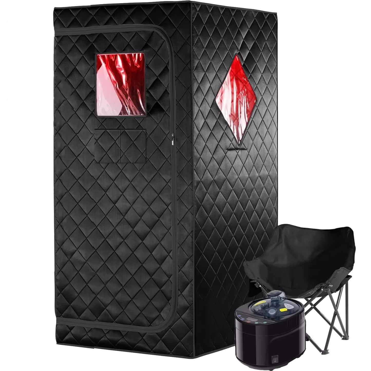 2In1 Portable Infrared Steam Sauna Full Body Relaxation with 660Nm Red Light Therapy 4L Steamer Folding Chair