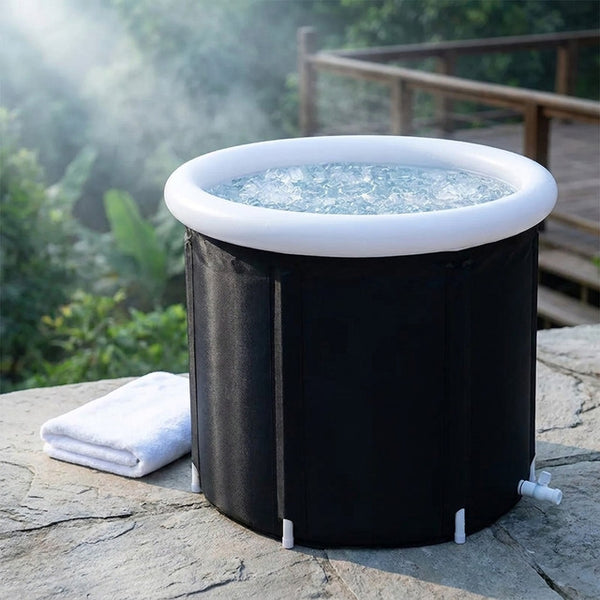Large Ice Bath Tub Outdoor with Portable Bathtub Athletes Cold Water Therapy Tub Folding Bath Bucket PVC Spa Bathtub — Studio Shot